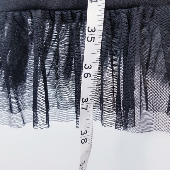 BEBE Black Ruched Illusion Neckline Ruffle Cocktail Dress Sleeveless Mock Neck - Picture 10 of 12